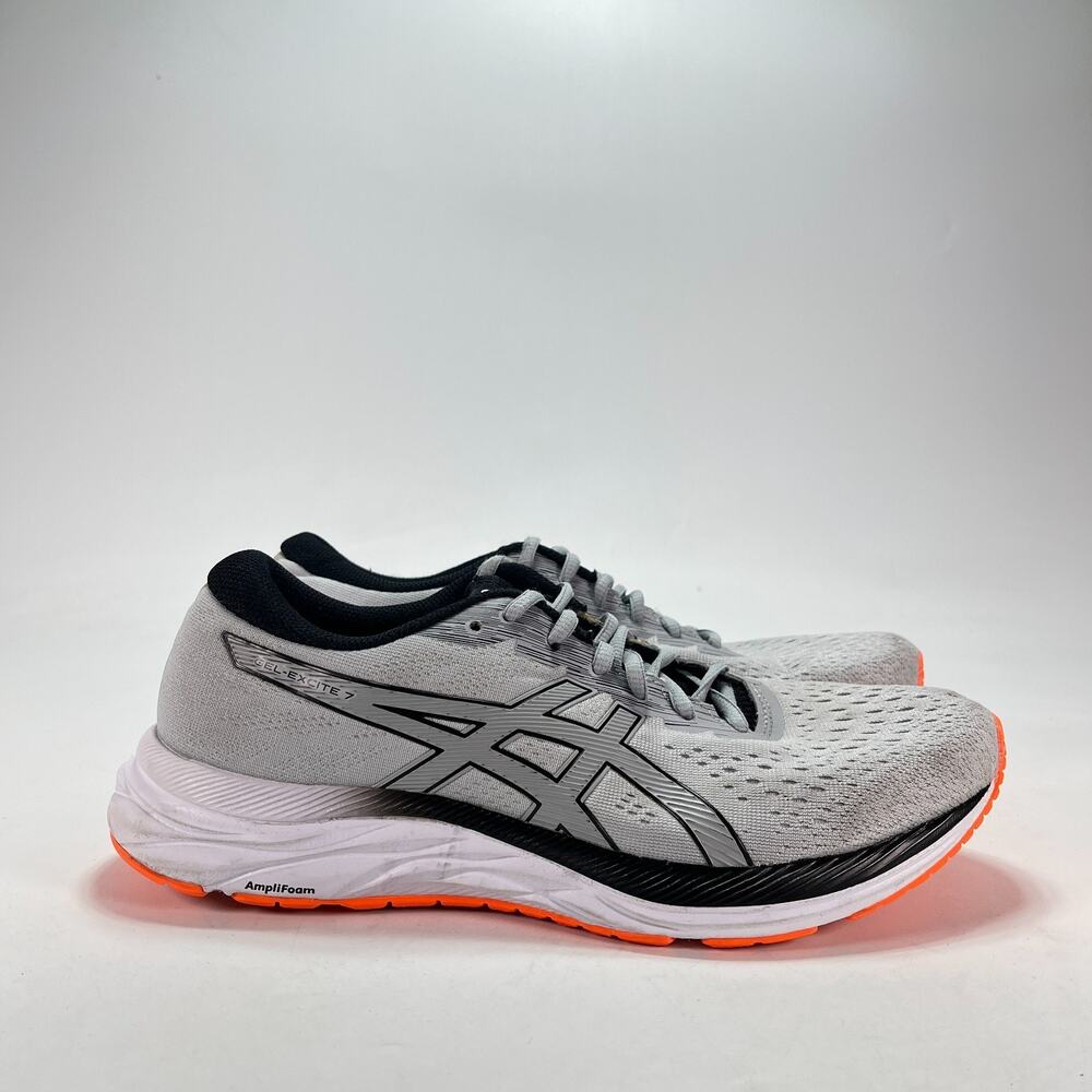 ASICS GEL-Excite 7 Grey Black Orange Lace Up Running Shoes 1011A657 Men's Size 9
